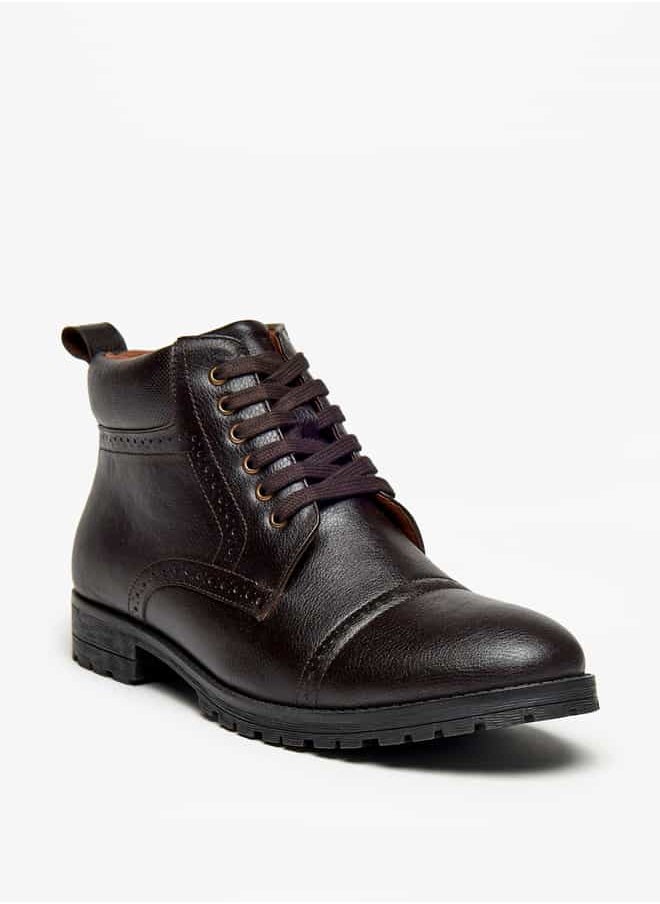 LBL by Shoexpress Men Perforated Chukka Boots with Zip Closure  - Image 1