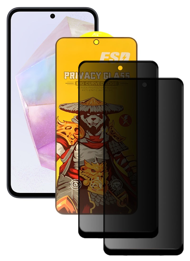 ESD 2 Pieces Tempered Dustproof Privacy Glass Screen Protector Compatible For Samsung Galaxy A35 5G - Image 1