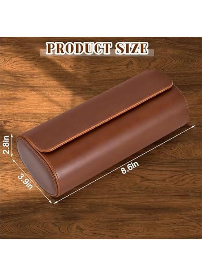 هوكور اي بين حافظة ساعة للسفر - 3 قطع لتخزين وتنظيم الساعات - تخزين آمن مع وسائد مبتكرة قابلة للازالة وفواصل صلبة للتخزين المنزلي والسفر والعرض (بني)، سويدي - Image 2