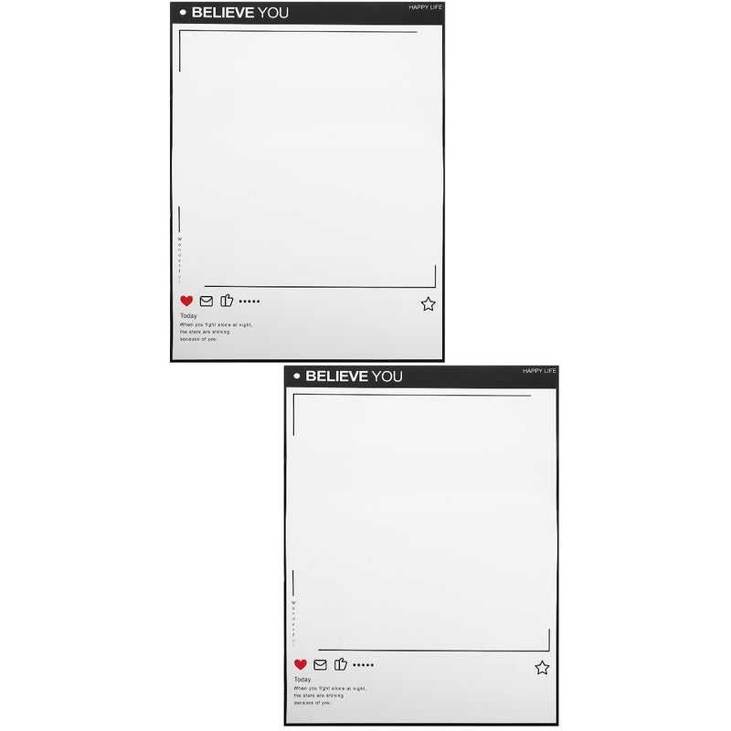 2 Sheets Magnetic Notepad White Board for Fridge Reminder Schedule Planning Whiteboard Message Board - Image 1