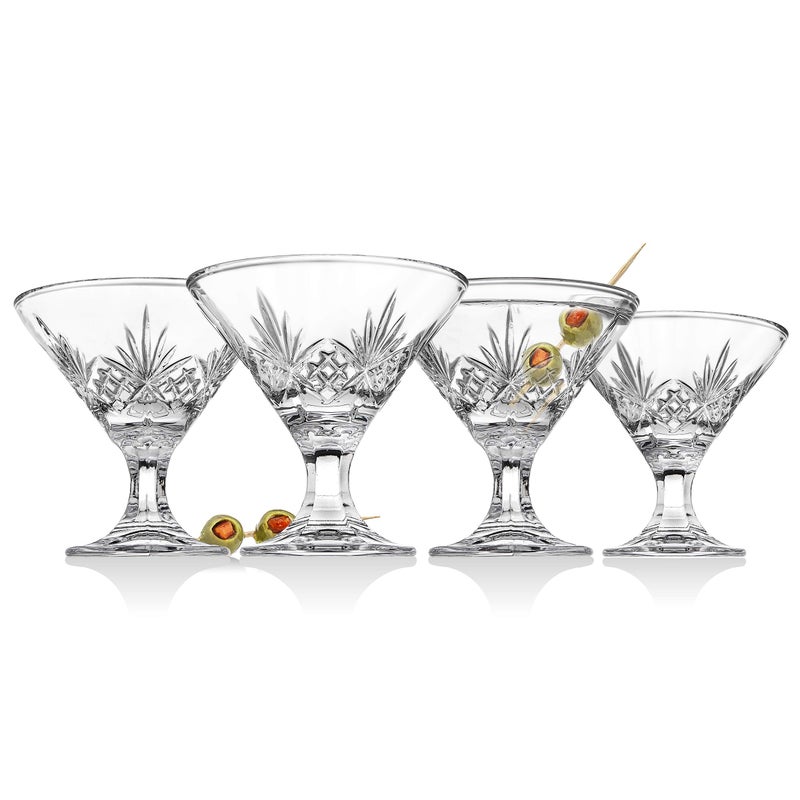 Godinger Godinger Martini Glasses Cocktail Glasses Stem Glass Glass Cups Dessert Cups  Dublin Collection Set of 4 5 oz 