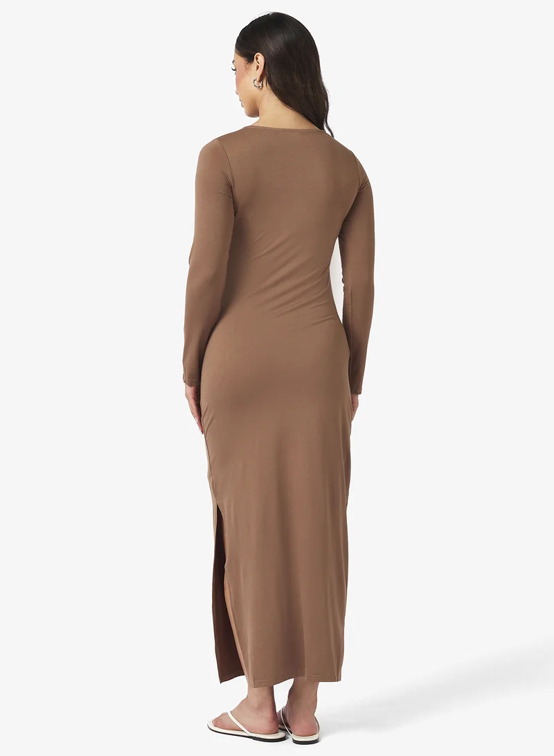 جينجر بيسيكس Longsleeve Bodycon Maxi Dress
