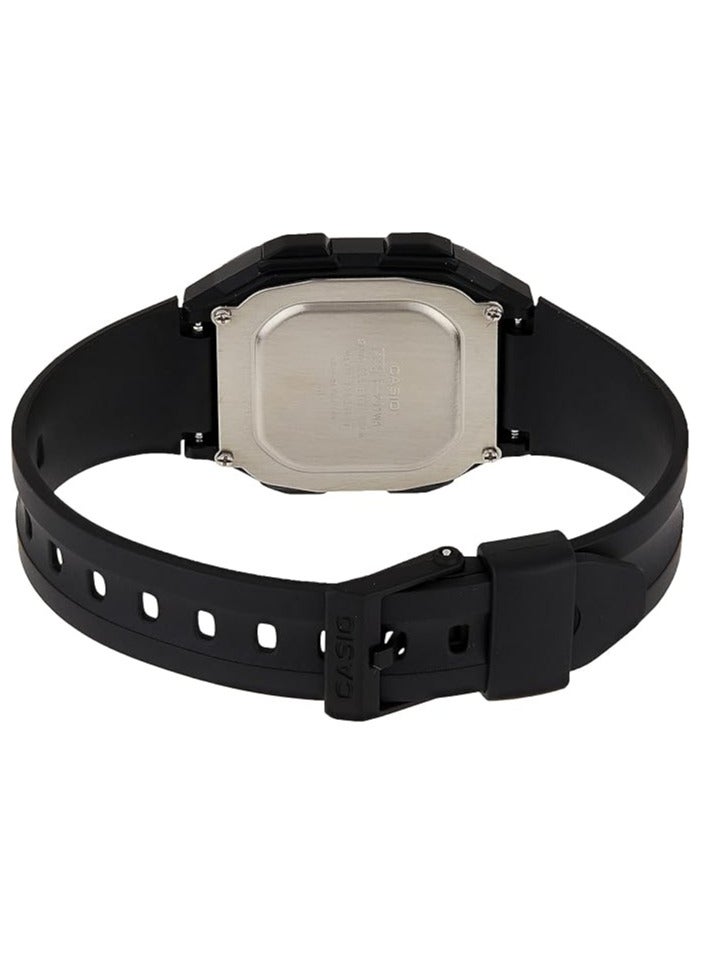 كاسيو ساعة كاجوال رقمية للرجال من كاسيو F-201WA-1ADF، ديجيتال، بمينا رمادي، بسوار أسود - Image 3