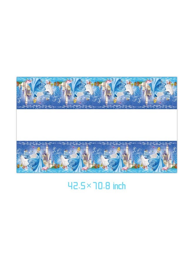 OMTO 2Pcs Cinderella Tablecloth Disposable Tablecover Birthday Party Supplies And Decorations For Kid Boy Baby Shower Rectangle Tables 70"X42",2 Pack - Image 3