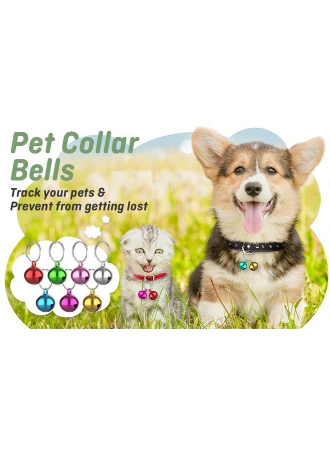 Sage Square Dog & Cat Collar Charm Bells, Collar Tag Cum Pendant Cum Collar Accessory Pack Of 4 + Adjustable Double Strip Collar For Dog/Cat/Kitten/Puppy (1.5 Inches) (Colour May Vary)  - Image 2