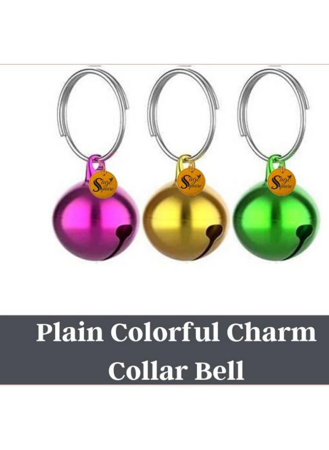 Sage Square Dog & Cat Collar Charm Bells, Collar Tag Cum Pendant Cum Collar Accessory Pack Of 4 + Adjustable Double Strip Collar For Dog/Cat/Kitten/Puppy (1.5 Inches) (Colour May Vary)  - Image 4