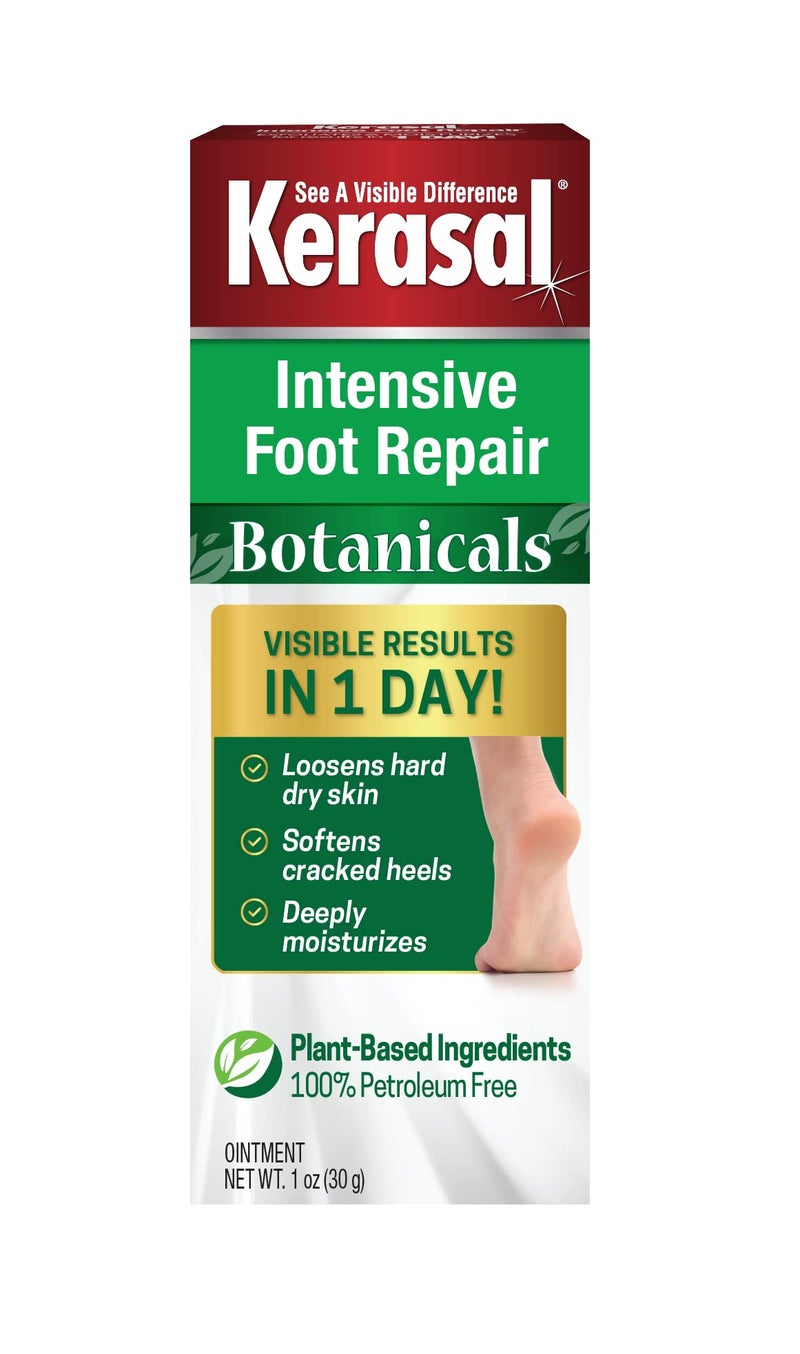 Kerasal Botanicals Intensive Foot Repair, Skin Healing Ointment for Cracked Heels and Dry Feet, 1 oz - Image 1