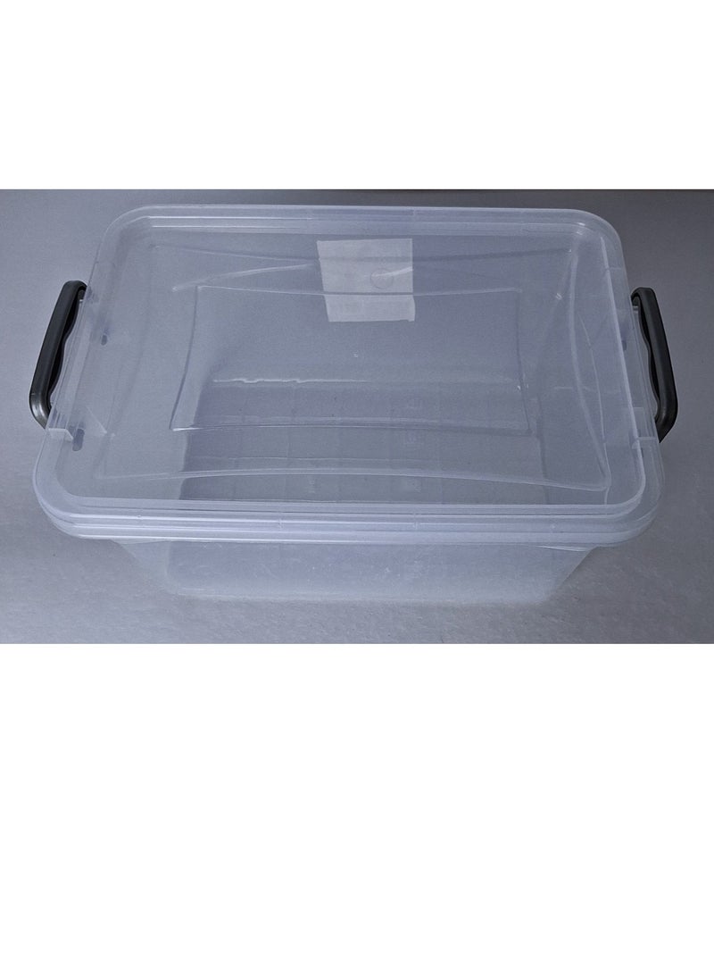 Plastic Storage Box with Clip Lid, 3 Litres - Clear