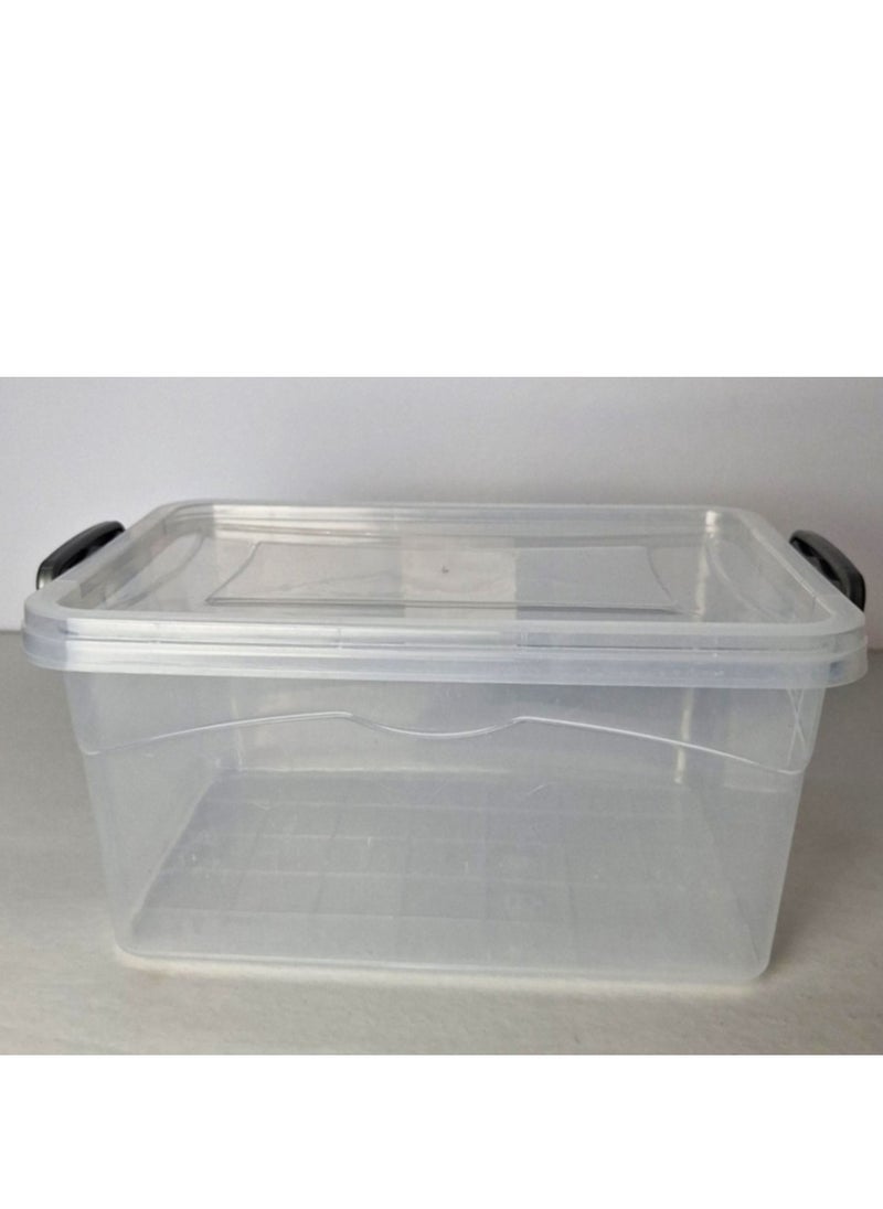 Plastic Storage Box with Clip Lid, 3 Litres - Clear