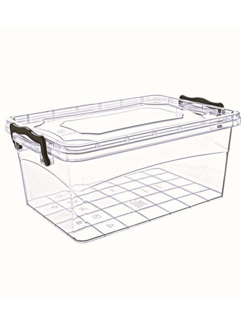 Plastic Storage Box with Clip Lid, 3 Litres - Clear