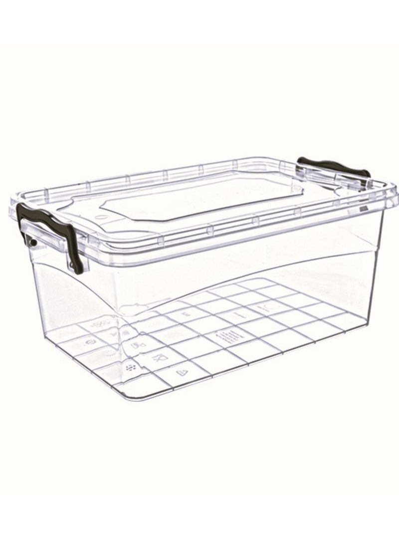 Plastic Storage Box with Clip Lid, 3 Litres - Clear