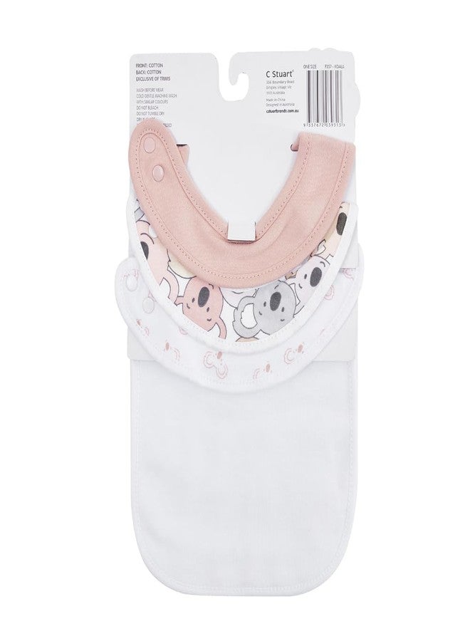 Big Softies Newborn Bibs with Adjustable Snap Button Fastener-Koala|100% Cotton|Ultra Soft & Super Absorbent|Lightweight & Comfortable|For Drooling, Teething & Feeding|Unisex 0-12 months|Pack of 3 - Image 2