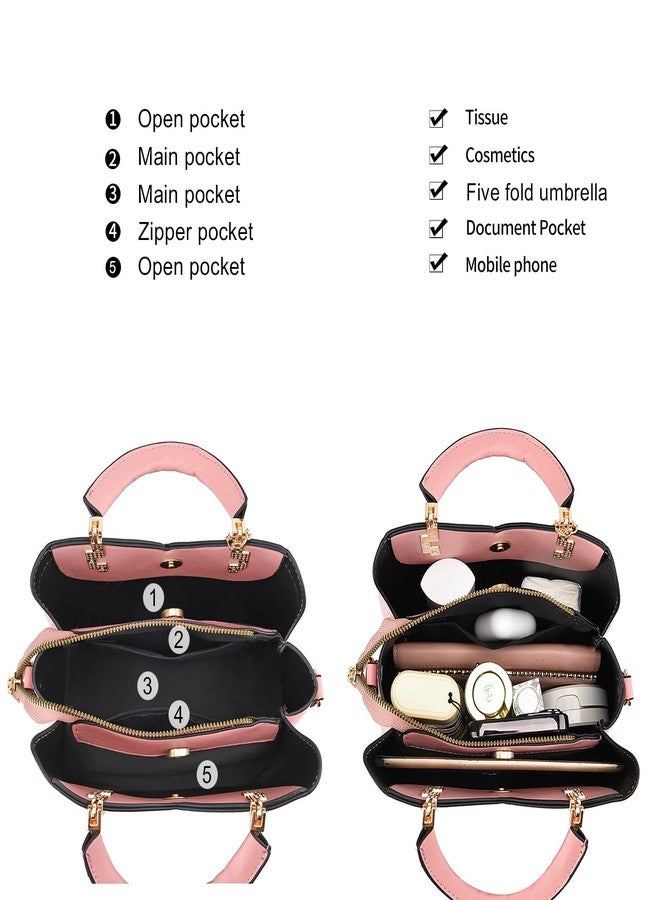 Xiaoyu Small Purses and Handbags for Women Fashion Crossbody Bag Lightweight Shoulder Bag Top Handle Satchel Purse (Pink) - Image 5