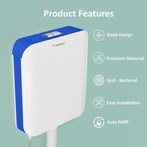 WASSMIST Flush Tank for Toilet / 8 LTR Dual Flush Cistern | Durable Toilet Flush Tank | Stylish Flush Tank for Indian Bathrooms (Blue) - Image 5