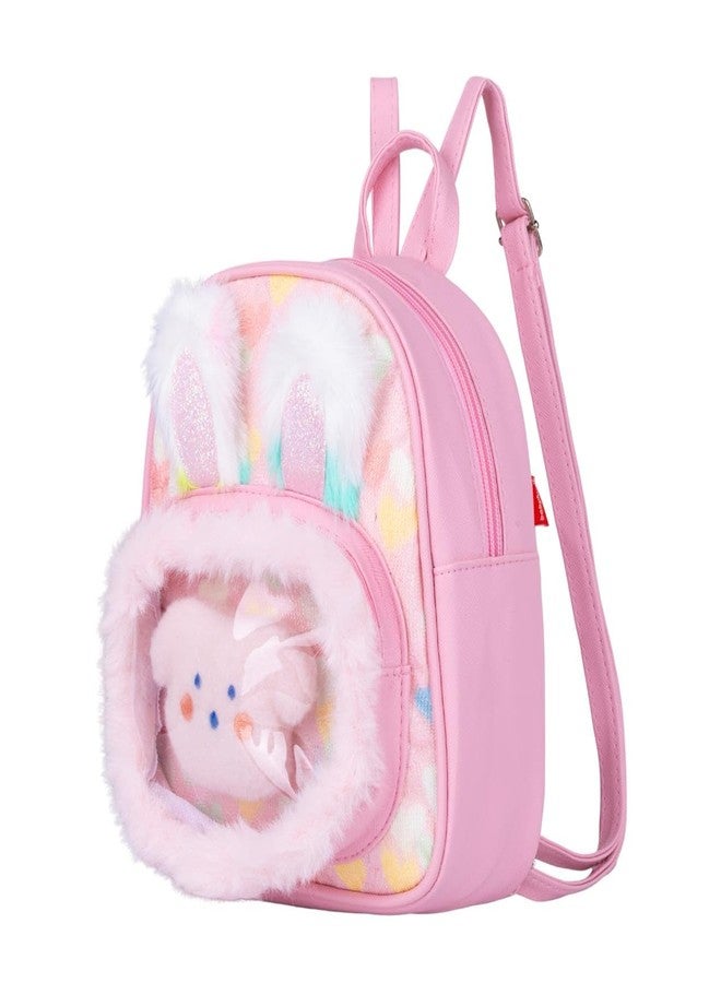 CELEORIS Cute Bunny Mini Backpack for Kids & Girls | Aesthetic Plush Cartoon Small Backpack with Adjustable Straps | Lightweight Mini School Bag for Toddlers, Kids, Travel, Picnic & Daily Use (pink) - Image 1