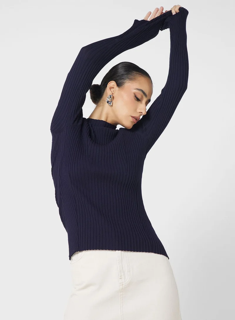 TOPSHOP High Neck Knitted Sweater