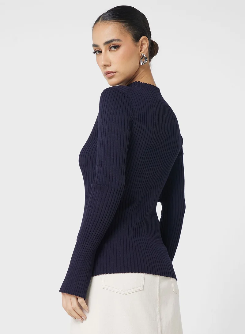 TOPSHOP High Neck Knitted Sweater