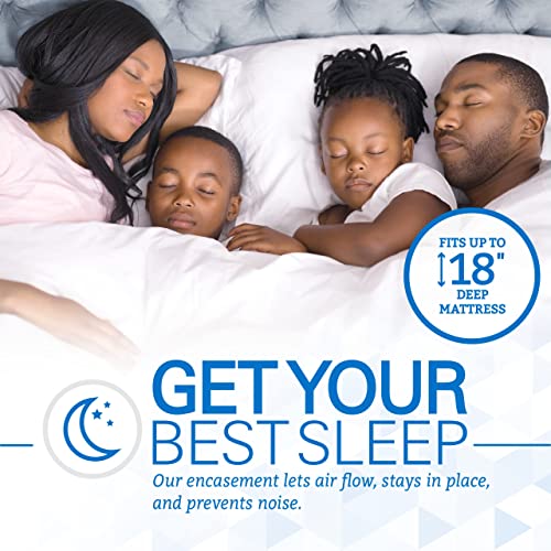 SafeRest Zippered Mattress Protector - Premium15-18 Inch Waterproof Mattress Cover for Bed - Breathable, Noiseless Washable Mattress Encasement - King - Image 4