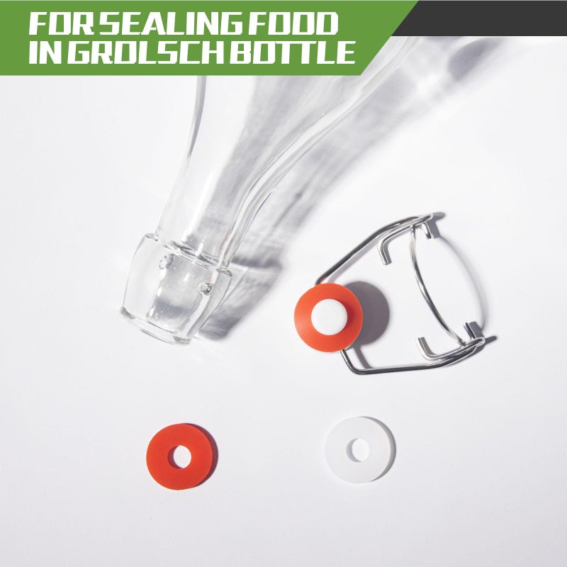 Litorange Grolsch Gaskets Silicone Seals - For Swing Top Bottles-40 Pack Combo Pack Clear, Made from Soft Silicone (Not Rubber, Better Sealing Than Rubber) - Image 3
