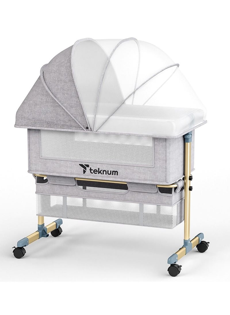 TEKNUM TEKNUM Sunshine Bedside Crib-Light Grey  - Image 1