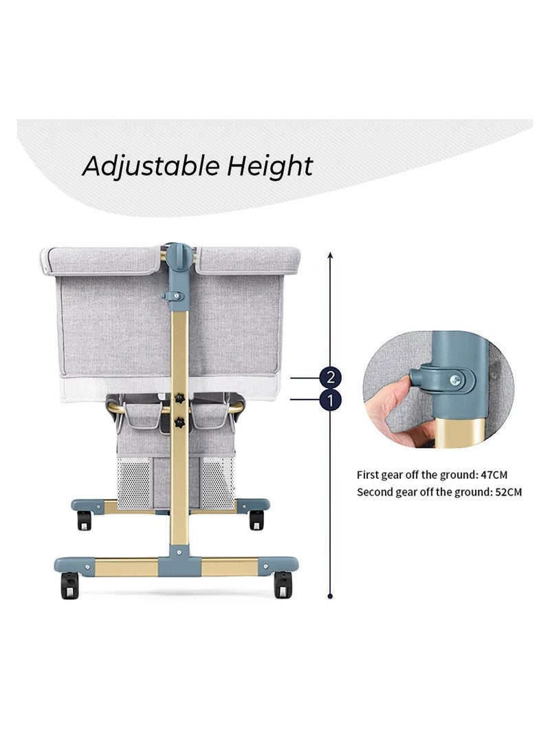 TEKNUM - TEKNUM Sunshine Bedside Crib-Light Grey - Image 1