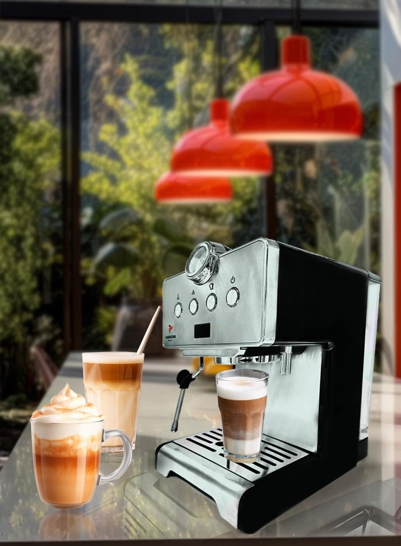 MEBASHI Espresso Coffee Machine - 15 Bar, 1.7L Capacity, Stainless Steel, Multifunction with Adjustable Brewing Time, and Professional Porta-Filter (ME-ECM2043)(1450W) - Image 3