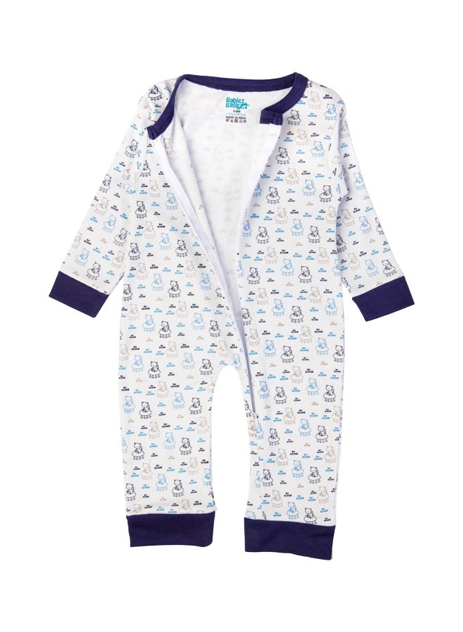 Babies Basic 100% Cotton Printed Long Sleeves Jumpsuit/Romper/Sleepsuit For Babies - Image 3