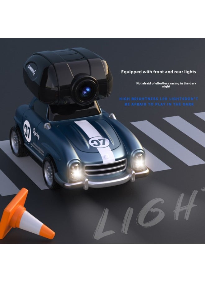 null - Direct Sales Mini RC Remote Control Car Four-wheel Drive Climbing Car Toy Collision Vibration Boy Off-road Sports Car Camera-Color:[with Camera] Classic Car Blue (with Collision Vibration) - Image 1