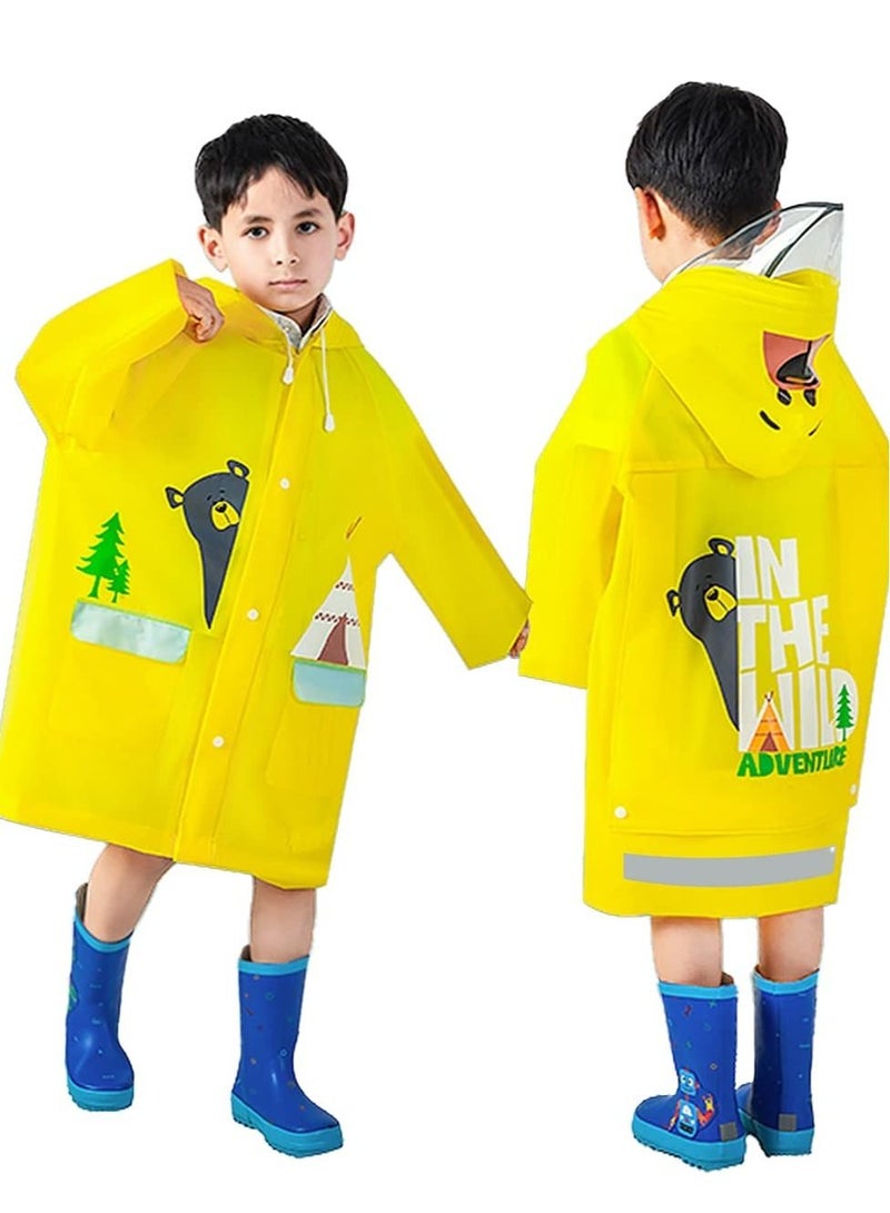 Excefore Kids Rain Poncho, Children's raincoats, Raincoat Girls Boys Reusable Rain Poncho Jacket  - Image 1