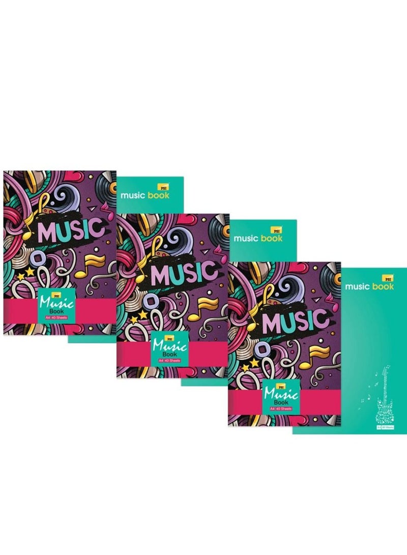 Psi 6-Piece A4 Size Music Notebook 40 Sheets - Image 1