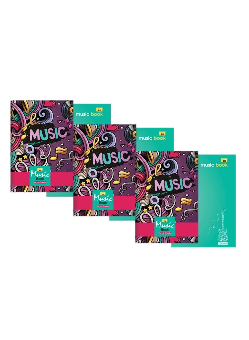 Psi 6-Piece A4 Size Music Notebook 40 Sheets - Image 2