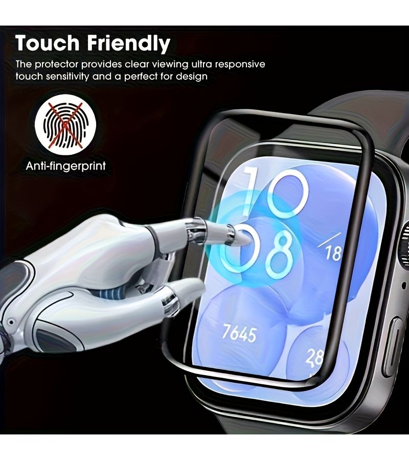 3pcs Soft Screen Protector Fit for Huawei Watch Fit 4 Anti Scratch Oil Proof Easy Install - Image 2