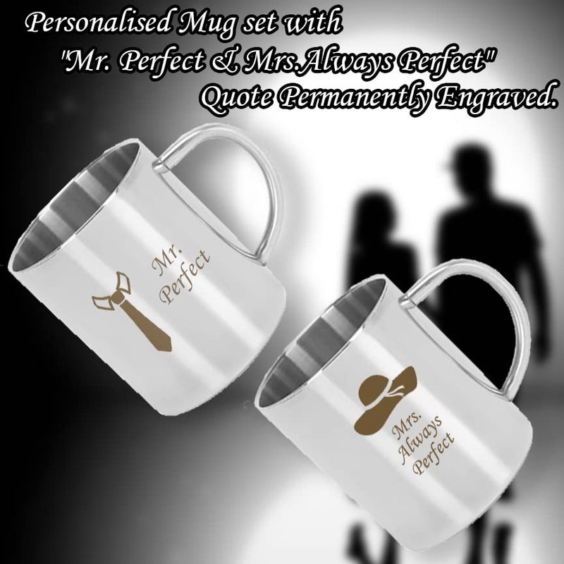 Savri Personalized Stainless Steel Set of Coffee Mugs with Name Engraved for Couple Gift for Di and Jiju for Bhaiya and Bhabhi Best for Rakhi Rakshabandhan Gift for Sister 220 ml - Image 3