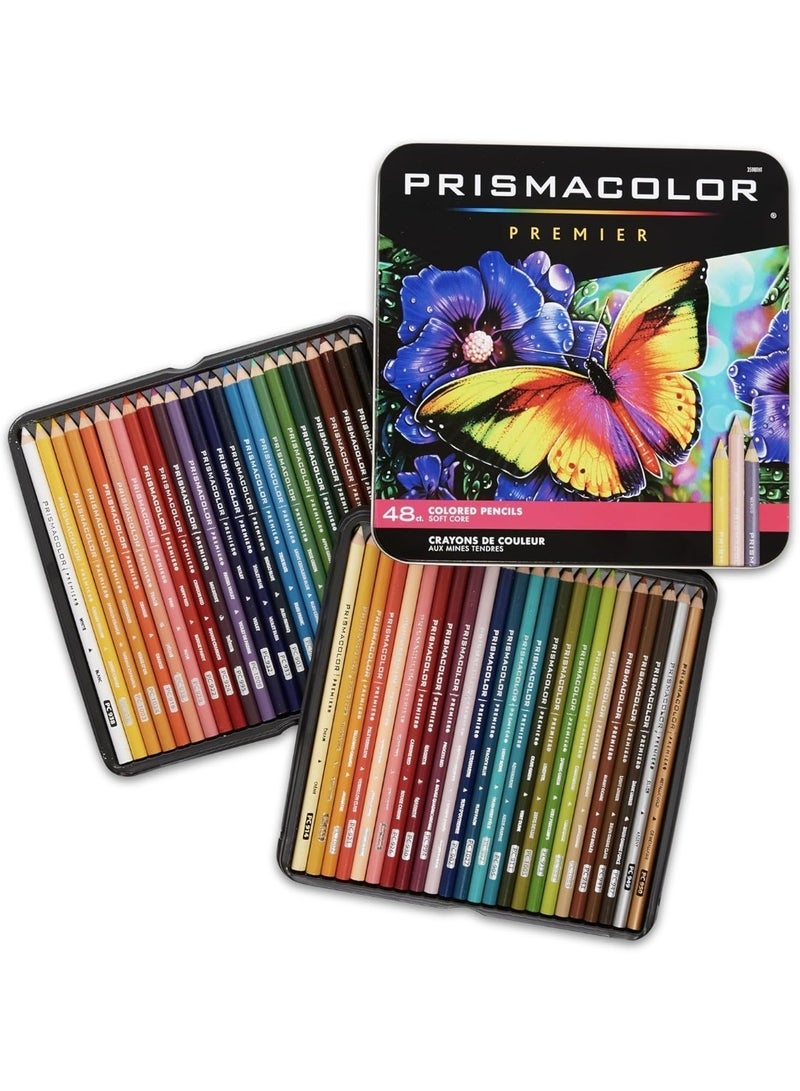 Prismacolor Premier Colored Pencils, Soft Core, Assorted Colors, 48 Count - Durable, Vibrant, Ultra-Smooth, Adult Coloring, Drawing, Sketching, Arts & Crafts - Image 1
