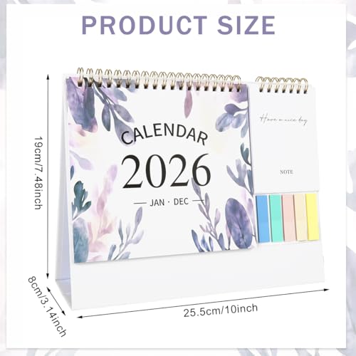 OFIFO® 2026 Desk Calendar Planner With Memo Pad & Colored Stickers, Monthly Desktop Organizer For Home Office School, 8.5x6 Inches - Image 2