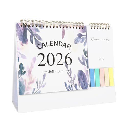 OFIFO® 2026 Desk Calendar Planner With Memo Pad & Colored Stickers, Monthly Desktop Organizer For Home Office School, 8.5x6 Inches - Image 1
