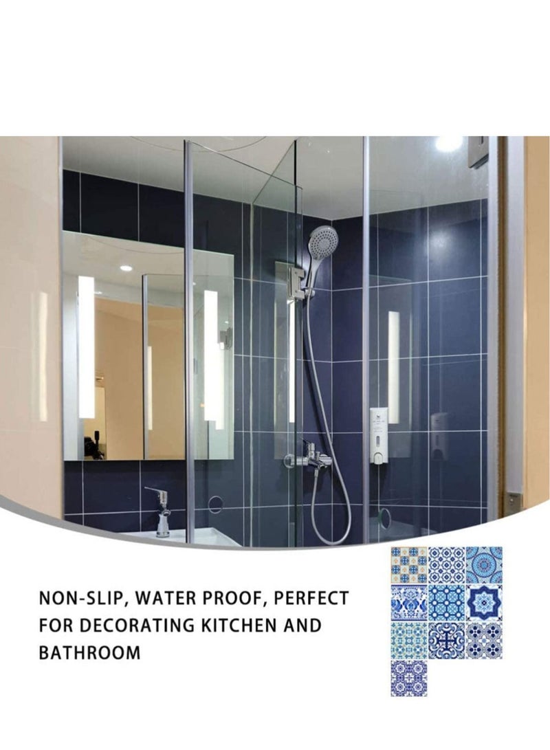 كابتن تيك 10pcs Adhesive Wallpaper Traditional Tile Stickers Backsplash Peel and Stick Waterproof Wall Stickers Removable Decals Kitchen Bathroom Decor KSA | Riyadh, Jeddah - Image 5