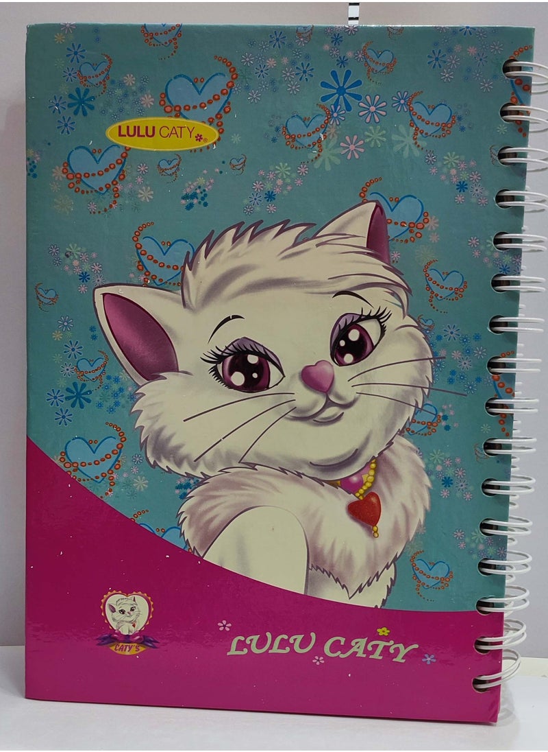 LULU CATY NOTEBOOK WITH HARD COVER AND SPIRAL BINDING ( SQUARE BOX )