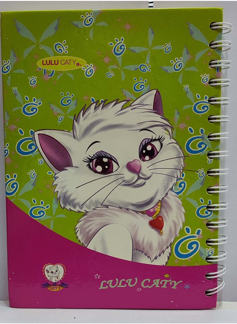 LULU CATY NOTEBOOK WITH HARD COVER AND SPIRAL BINDING ( SQUARE BOX )