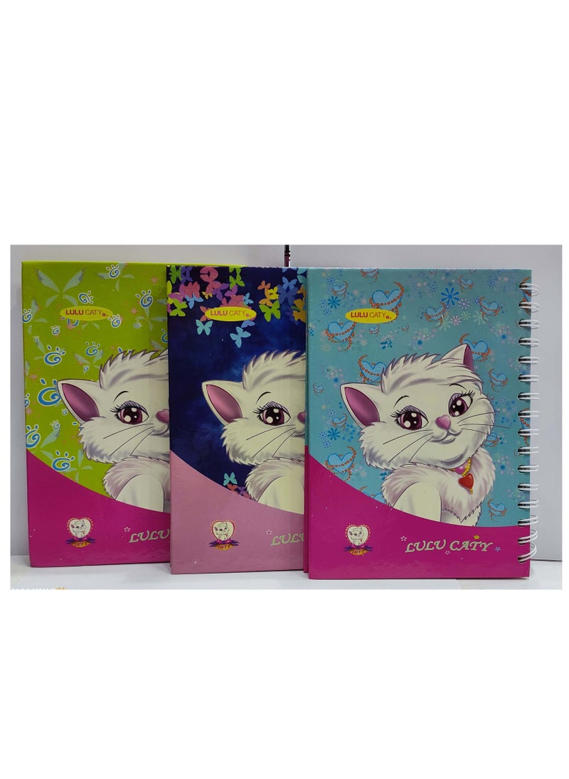 LULU CATY NOTEBOOK WITH HARD COVER AND SPIRAL BINDING ( SQUARE BOX )