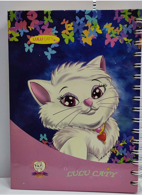 LULU CATY NOTEBOOK WITH HARD COVER AND SPIRAL BINDING ( SQUARE BOX )