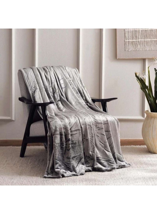 Pan Home Ultra Plush Blanket 220x240cm-Grey - Image 1