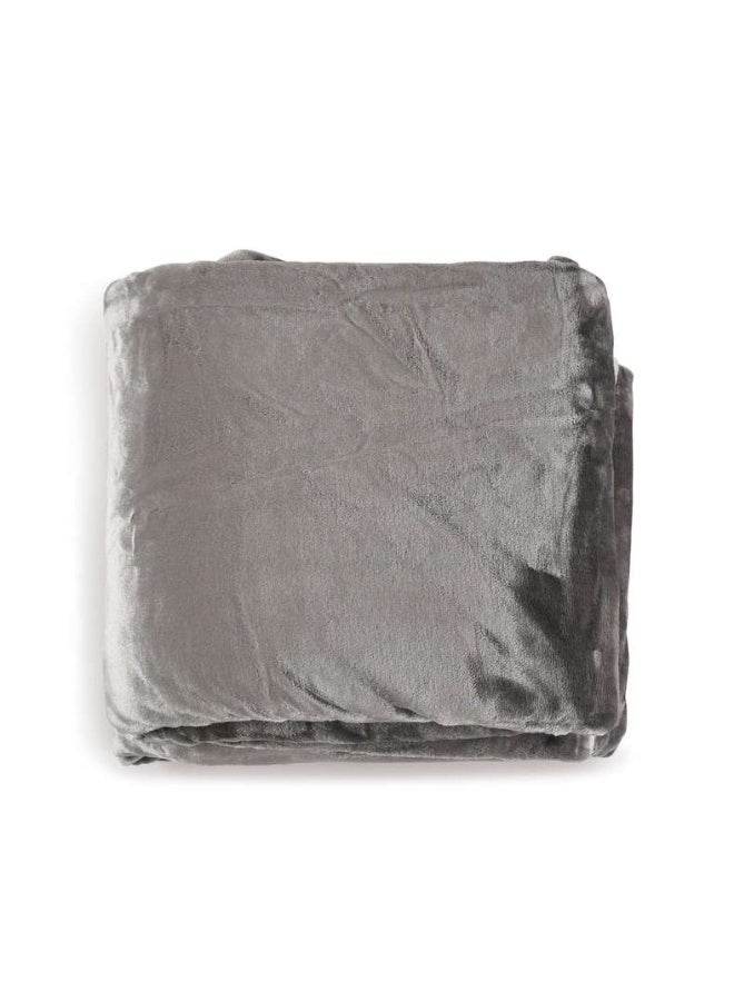 Pan Home Ultra Plush Blanket 220x240cm-Grey - Image 5