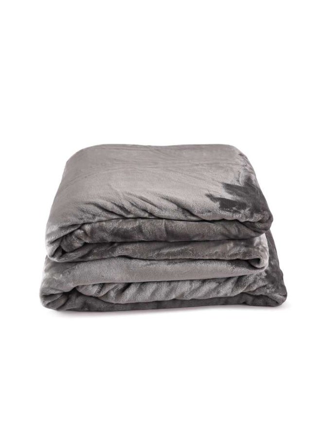Pan Home Ultra Plush Blanket 220x240cm-Grey - Image 4