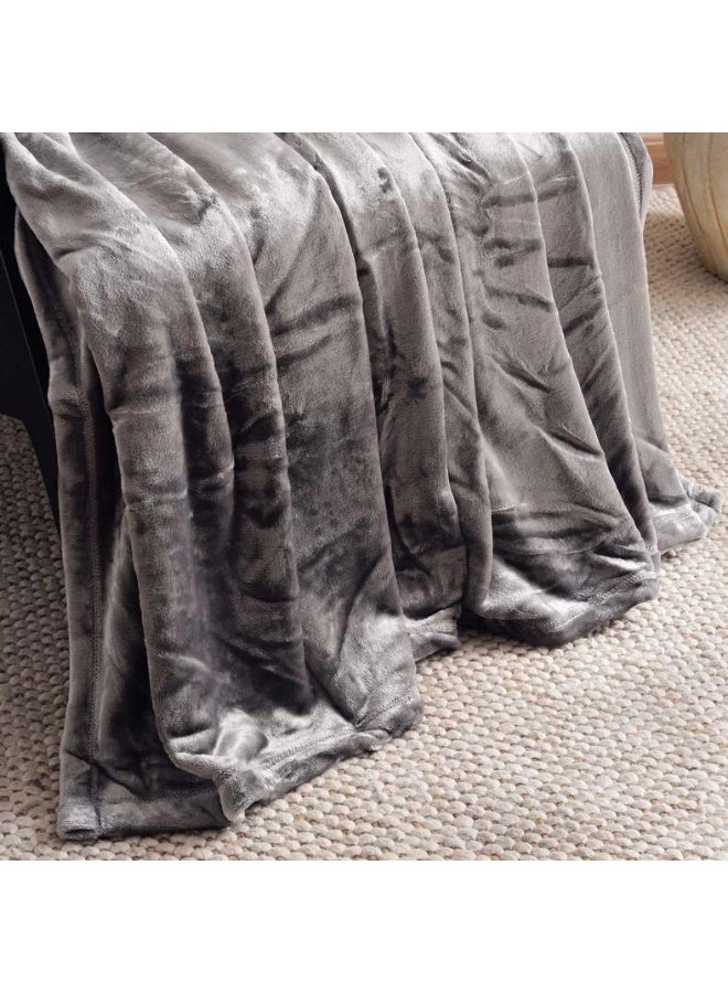 Pan Home Ultra Plush Blanket 220x240cm-Grey - Image 2