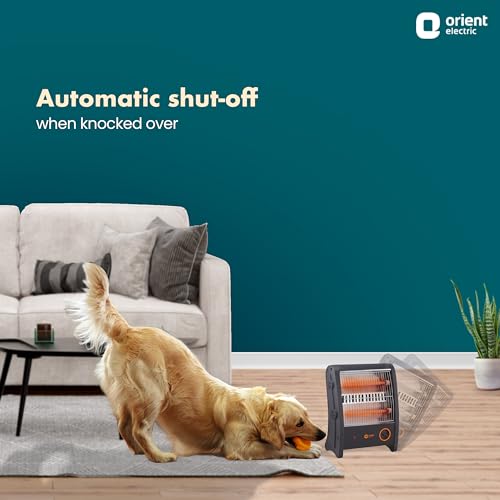 Orient Electric Quartz Room Heater | 800 W Low Power Consumption | Tip-over Protection | 2 Heating Rods for Quick Heating | Cool Touch Body | 1 Year Warranty, Black - Image 2