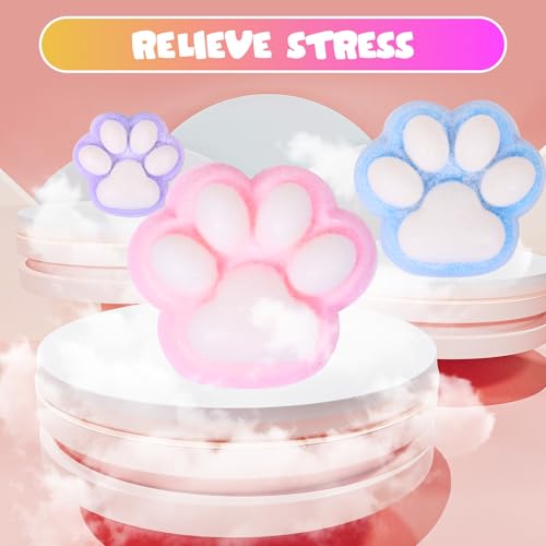 JIACAI 1pcs Pink Squishy Cat Paw Squishy Toy5 Inches Big FuFu cat Squeeze PawCute Soft Squeeze Fidget Toys Squeeze Toys for Stress Relief Pinch Family Toys Gifts for Kids Adults - Image 5