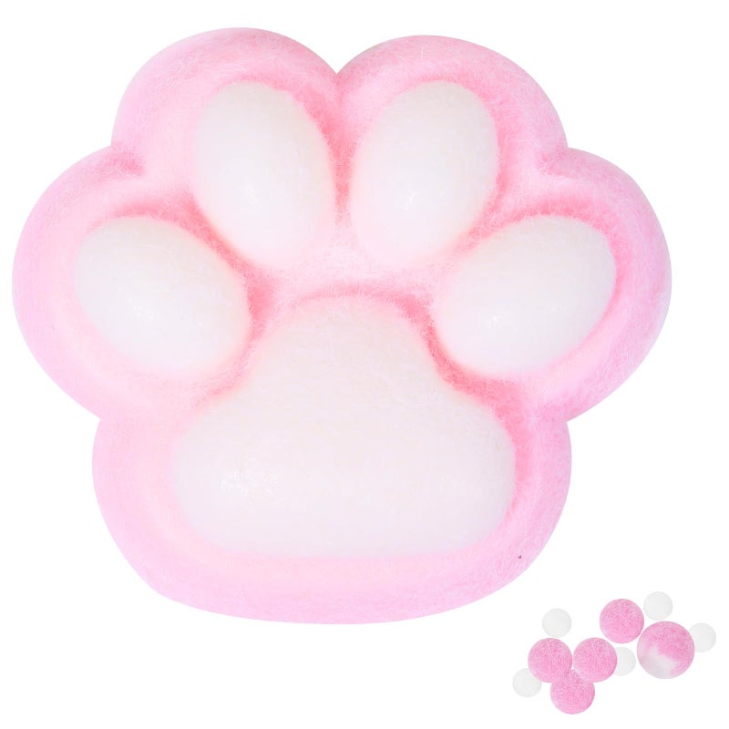 JIACAI 1pcs Pink Squishy Cat Paw Squishy Toy5 Inches Big FuFu cat Squeeze PawCute Soft Squeeze Fidget Toys Squeeze Toys for Stress Relief Pinch Family Toys Gifts for Kids Adults - Image 3