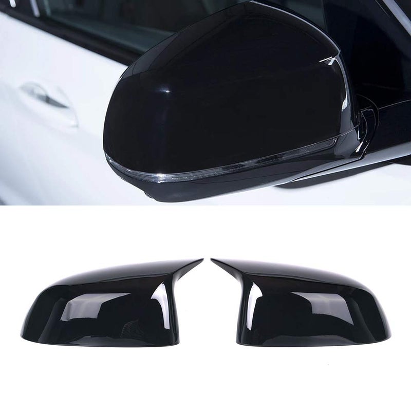 SNA Side Mirror Caps for BMW X3 G01 X4 G02 X5 G05 Gloss Black ABS Mirror Covers 2pc Set