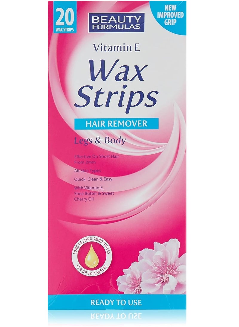 BEAUTY FORMULAS Vitamin-E Wax Strips For Hair Removal 20 Strips  - Image 1